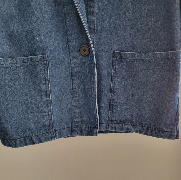 New Denim Jean Jacket Blazer Coat - Picture 3 of 3